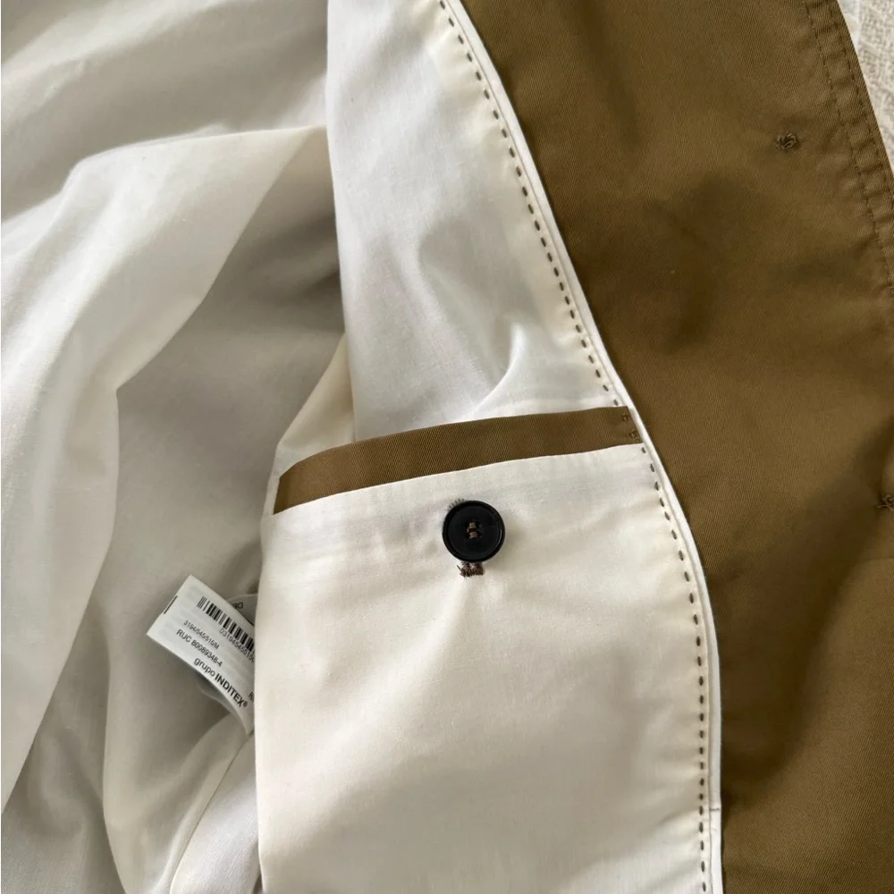 Zara Women's cotton oversized short trench in Tan SZ M( 46”B) NWT - Picture 10 of 11